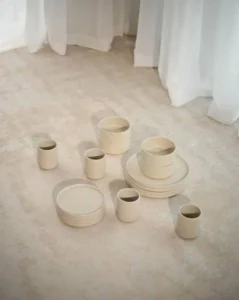 Ceramic Pillar Candle Pedestal Pair